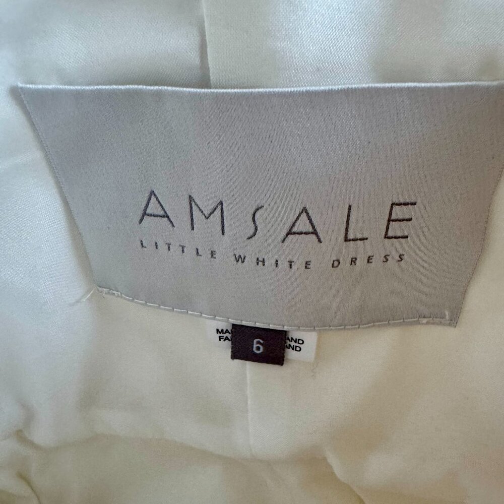 Amsale Willow Duchesse Satin Strapless Dress Size 6 - Picture 5 of 14
